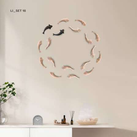 ปลาคาร์ปตกแต่งผนังเสริมมงคลขึ้นชิ้นงาน 3 มิติไม้บีชจริง Pana Objects รุ่น Li: SET 18 Koi wall decoration size 4.3 x 26 x 2.2 ซม_11